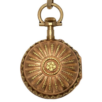 French 18K two-tone gold keyless lady's pendant watch Circa 1900
