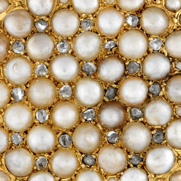 Swiss gold, pearl and diamond lady's pendant watch Circa 1900 Swiss gold, pearl and diamond lady's pendant watch Circa 1900