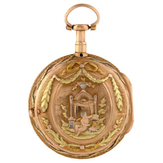 Belgium varicoloured gold quarter repeating pocket watch Circa 1770