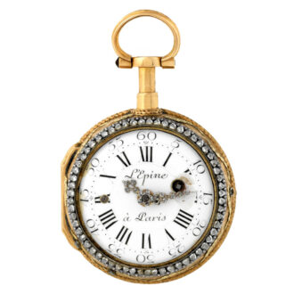 French gold, enamel and diamond verge pocket watch Circa 1780