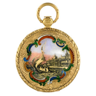 Fine Swiss 18K gold and enamel lady's pendant watch Circa 1835