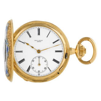 Elegant Swiss gold half-hunting cased pendant watch Circa 1880
