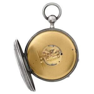 Swiss silver quarter repeater with erotic automaton Circa 1820