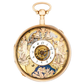 Swiss 18K gold half-skeletonised quarter repeater Circa 1815