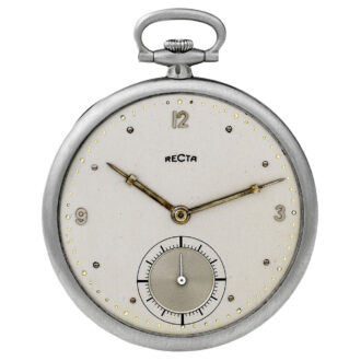 Swiss platinum open faced keyless dress pocket watch Circa 1940
