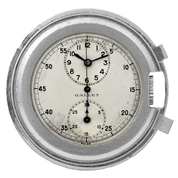 Unusual Swiss nickel-chrome chronograph dress watch Circa 1930