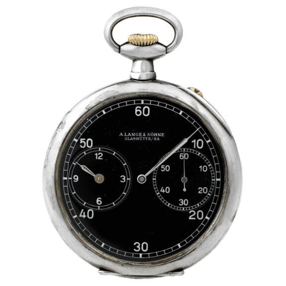 German silver keyless observation watch with regulator dial Circa 1945
