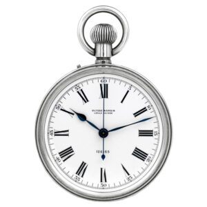Swiss silver deck watch with Guillaume balance Circa 1945