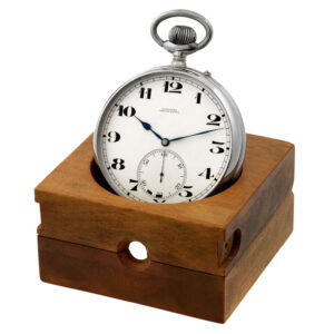 Fine Swiss nickel keyless open faced deck watch Circa 1950