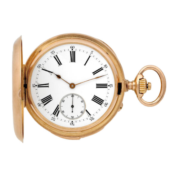 Swiss pink gold minute repeating carillon pocket watch Circa 1885