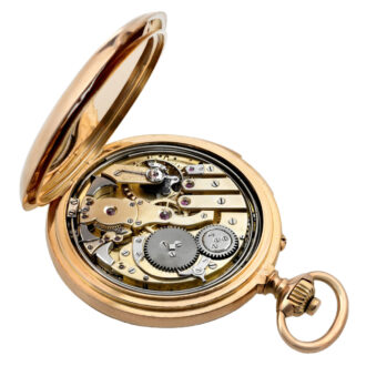 Swiss pink gold minute repeating carillon pocket watch Circa 1885