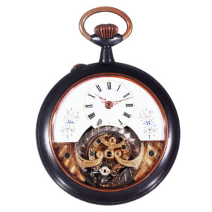 Fine French gunmetal one minute tourbillon watch Circa 1906