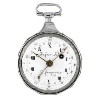 French silver watch with decimal and duodecimal time Circa 1795