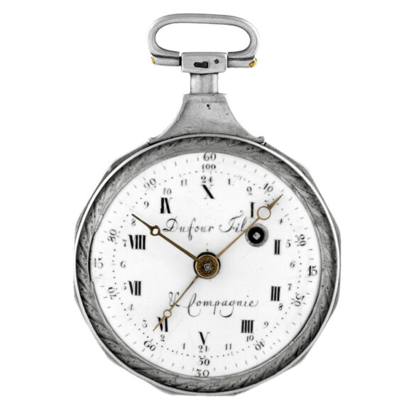 French silver watch with decimal and duodecimal time Circa 1795