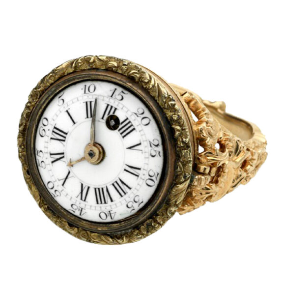 Extremely rare French gold miniature ring watch Circa 1770
