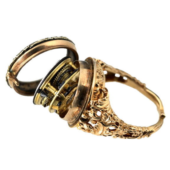 Extremely rare French gold miniature ring watch Circa 1770 Extremely rare French gold miniature ring watch Circa 1770