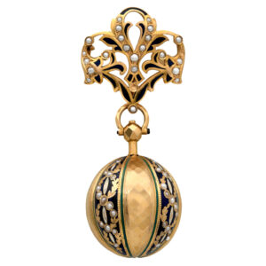 Swiss gold pendant watch in the shape of a ball Circa 1800