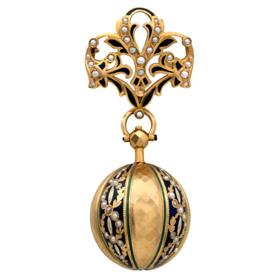 Swiss gold pendant watch in the shape of a ball Circa 1800