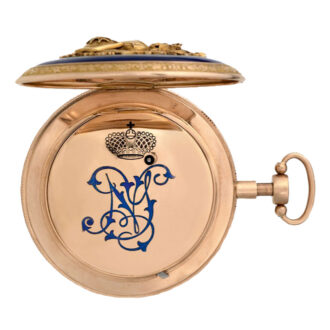 Unique Russian gold and enamel repeating pocket watch Circa 1860