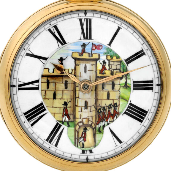 English 18K gold pocket watch with automaton dial Circa 1817 English 18K gold pocket watch with automaton dial Circa 1817