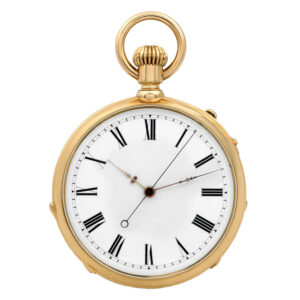 Swiss gold open faced keyless pocket watch Circa 1870