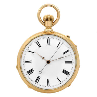 Swiss gold open faced keyless pocket watch Circa 1870