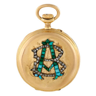 Swiss gold, turquoise and diamond-set pendant watch Circa 1890 Swiss gold, turquoise and diamond-set pendant watch Circa 1890
