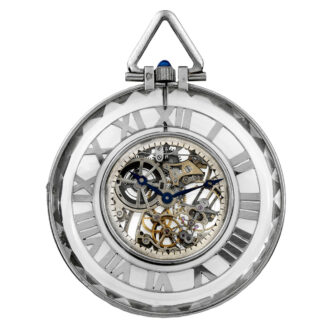 French platinum and rock crystal skeletonized dress watch Circa 1920