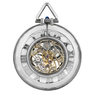 French platinum and rock crystal skeletonized dress watch Circa 1920