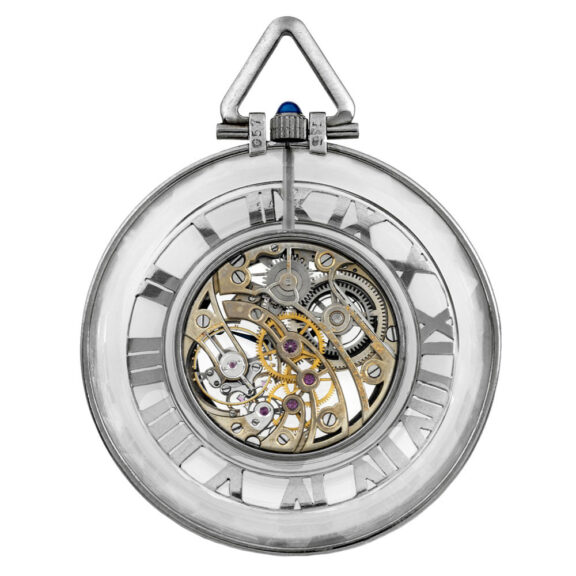 French platinum and rock crystal skeletonized dress watch Circa 1920 French platinum and rock crystal skeletonized dress watch Circa 1920