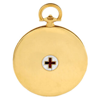 French gold dress watch with a shuttered dial Circa 1915