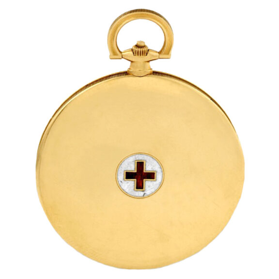 French gold dress watch with a shuttered dial Circa 1915 French gold dress watch with a shuttered dial Circa 1915
