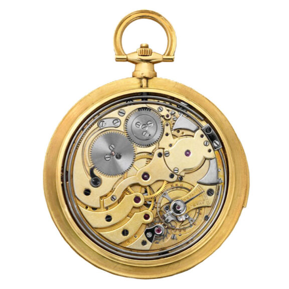 French gold dress watch with a shuttered dial Circa 1915 French gold dress watch with a shuttered dial Circa 1915