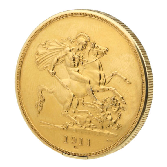 French gold coin of 1911 fitted with concealed watch Circa 1930 French gold coin of 1911 fitted with concealed watch Circa 1930