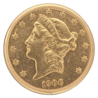 Swiss gold watch in US 20 Dollar gold coin dated 1900 Circa 1960