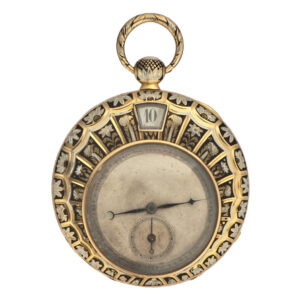 Swiss gold and enamel dress watch with jump hours Circa 1830
