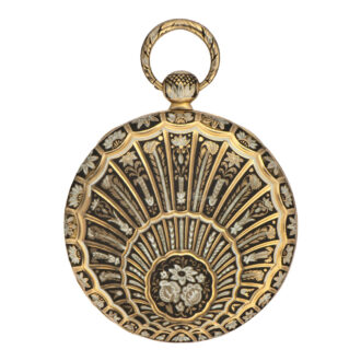 Swiss gold and enamel dress watch with jump hours Circa 1830 Swiss gold and enamel dress watch with jump hours Circa 1830