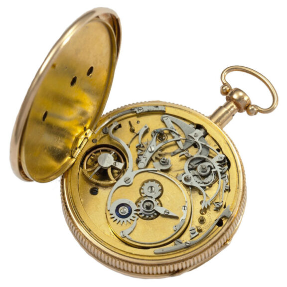 Fine Swiss 18K rose gold repeating musical pocket watch Circa 1820 Fine Swiss 18K rose gold repeating musical pocket watch Circa 1820