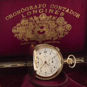 Swiss yellow gold minute repeating keyless pocket watch Circa 1920