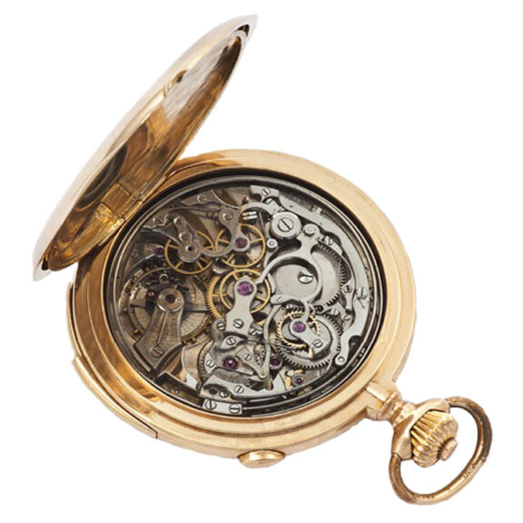 Swiss yellow gold minute repeating keyless pocket watch Circa 1920 Swiss yellow gold minute repeating keyless pocket watch Circa 1920