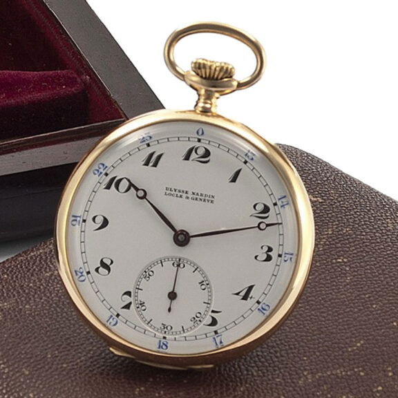 Fine Swiss 18K yellow gold keyless pocket watch Circa 1934 Fine Swiss 18K yellow gold keyless pocket watch Circa 1934