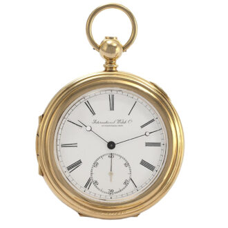Swiss 18 Carat yellow gold cabriolet pocket watch Circa 1980