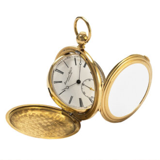 German 18K yellow gold cabriolet pocket watch
