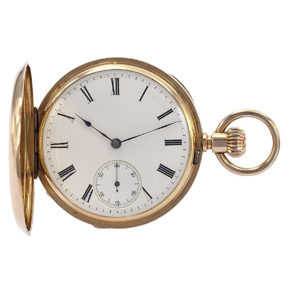 Swiss pink gold hunting cased keyless pocket watch Circa 1880