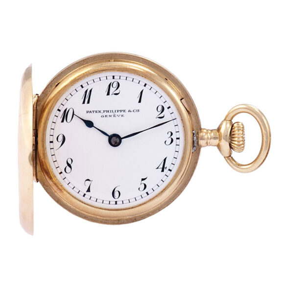 Very small Swiss gold hunting cased pocket watch Circa 1900
