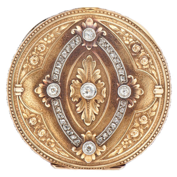Swiss gold, platinum and diamond pocket watch Circa 1920 Swiss gold, platinum and diamond pocket watch Circa 1920
