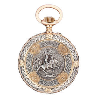 French gold, silver, niëllo and diamond pocket watch Circa 1850