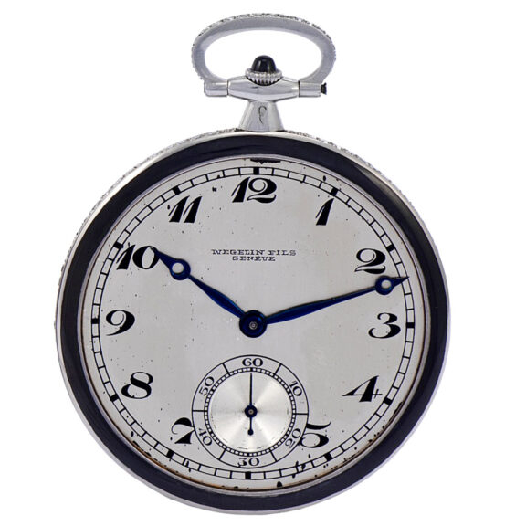 Swiss platinum, enamel and diamond dress watch Circa 1920