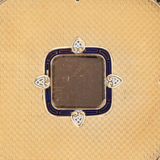 Unusual Swiss 18K gold, enamel square pocket watch Circa 1910