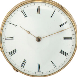 Swiss 18K gold and enamel cylinder pendant watch Circa 1845